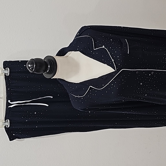 Jones women's Pajamas set Navy long sleeves with stars Size L NWT - Picture 7 of 10